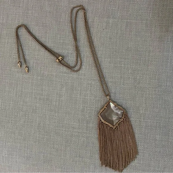 Kendra Scott Rose Gold Kingston Pendant Long Necklace - Picture 4 of 7